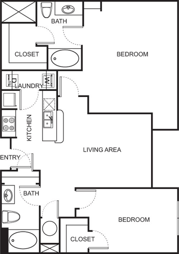 Two Bedroom- 2530  Floorplan Image